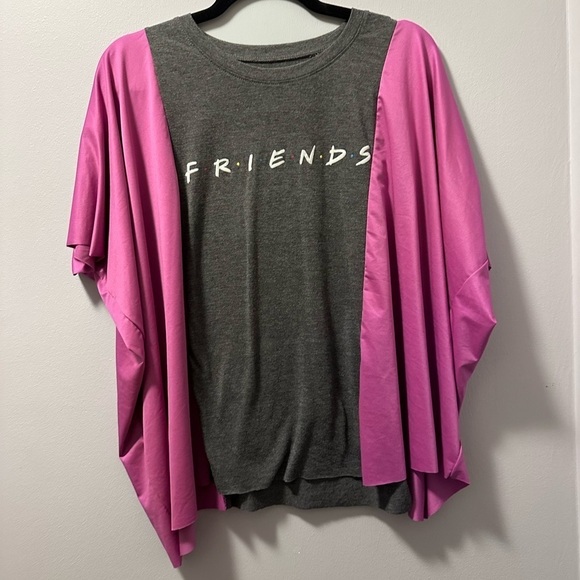Friends up cycle tee poncho one size fits most raw hem - Picture 1 of 4
